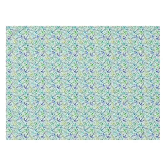 Seeanker und Seil-Muster Tischdecke (Vorderseite (Horizontal))