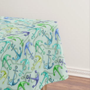 Seeanker und Seil-Muster Tischdecke