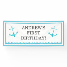 Seeanker-und Wellen-Himmel-Blau-erster Geburtstag