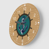 Seeanker versendet Rad-Helm-Seemann-Entwurf Große Wanduhr (Winkel)