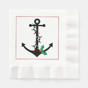 Seeanker-Weihnachtspapierservietten Serviette