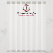 Seeankerwatercolor-Rosen-Strand-Butike Briefkopf (Vorderseite)