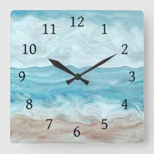 Seeansicht 267 quadratische wanduhr