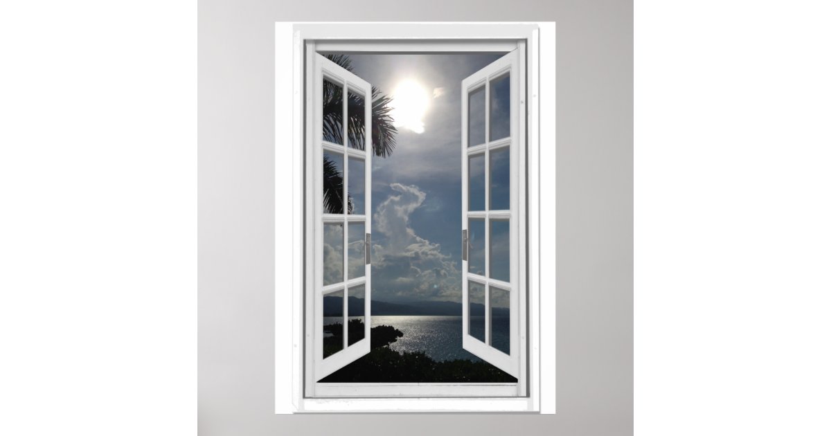 Seeansicht Trompe L � oeil FakeFenster Poster Zazzle.de