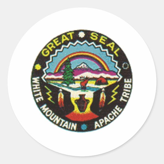 Seeapache-Siegel Runder Aufkleber (Vorderseite)