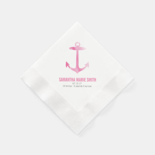 SeeAquarell-Anker-Babyparty-Schlückchen und sehen Serviette