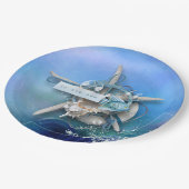 SeeAquarell zum Meer Pappteller (Schrägansicht)