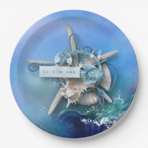 SeeAquarell zum Meer Pappteller