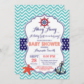 Seebaby-Duschen-Einladungs-aquamarines Einladung (Vorne/Hinten)