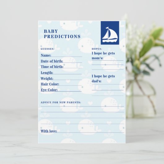 Seebaby-Vorhersage Einladung (Stehend Vorderseite)