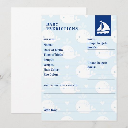 Seebaby-Vorhersage Einladung (Vorne/Hinten)