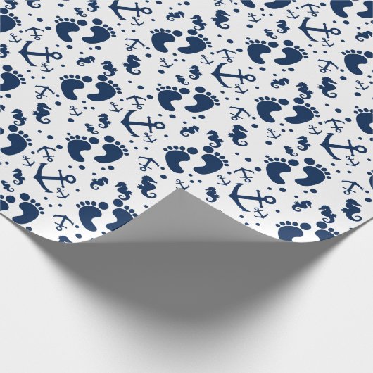 SeeBabyblaumuster Geschenkpapier (Ecke)