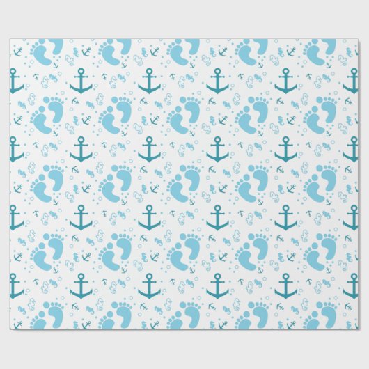 SeeBabyblaumuster Geschenkpapier (Flach)