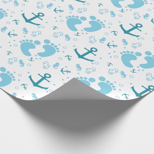 SeeBabyblaumuster Geschenkpapier (Ecke)