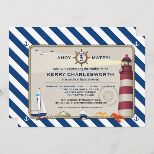 SeeBabyparty Einladung (Vorne/Hinten)