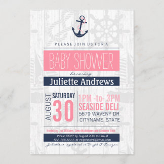 SeeBabyparty-Einladung, Mädchen-rosa Blau Einladung
