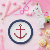 SeeBabyparty-roter Anker-Pappteller Pappteller (Party)