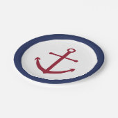 SeeBabyparty-roter Anker-Pappteller Pappteller (Schrägansicht)