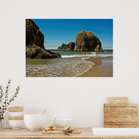 Seebäche, Flut, Ozeanseite, Oregon, USA Poster (Küche)