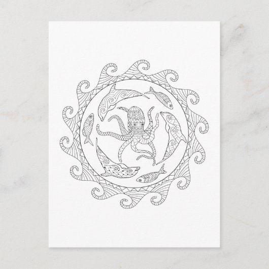 Seebad Erwachsenenfarben Postkarte (Vorderseite)