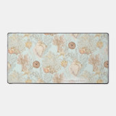 Seebad Meeresschildkröten Seepferd Muschel Navy Schreibtischunterlage (Vorderseite)