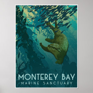 Seebad Monterey Bay Otter Poster