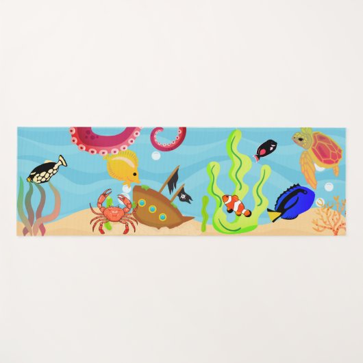 Seebad Octopus Pirate Ship Turtle Crab Yogamatte (Vorderseite (Horizontal))