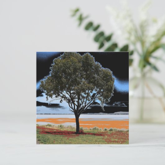 Seebad Solo Tree Flachkarte (Stehend Vorderseite)