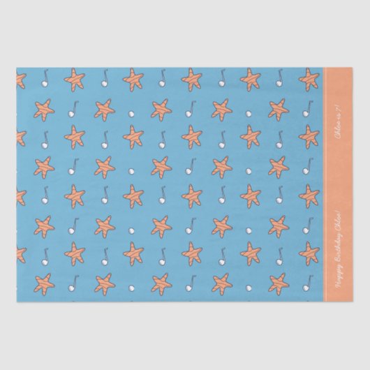 Seebad Stars und Musiknoten Gerne zum Geburtstag Seidenpapier (Vorderseite)