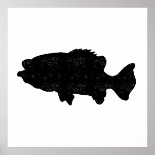Seebarsch-Silhouette Poster