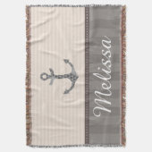 Seebeige und Brown-Anker-individueller Name Decke (Vorderseite Vertikal)