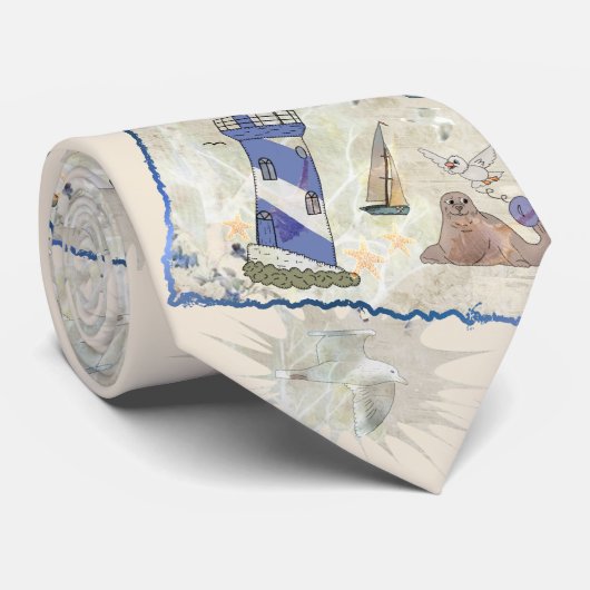 Seebild Krawatte (Gerollt)