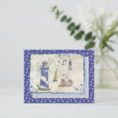 Seebild mit Blumen 2 Postkarte (Stehend Vorderseite)