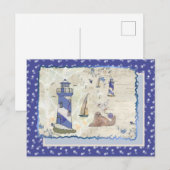 Seebild mit Blumen 2 Postkarte (Vorne/Hinten)