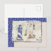 Seebild mit Blumen Postkarte (Vorne/Hinten)