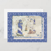 Seebild mit Schiffchen Postkarte (Vorne/Hinten)