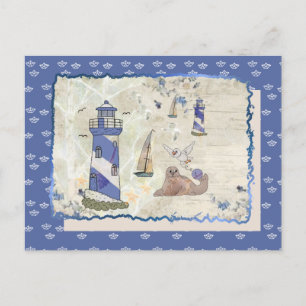 Seebild mit Schiffchen Postkarte