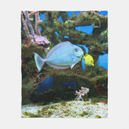 Seeblau-Fische Fleecedecke