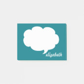Seeblaue Gesprächs-Blasen-personalisierter Name Post-it Klebezettel (Vorderseite)