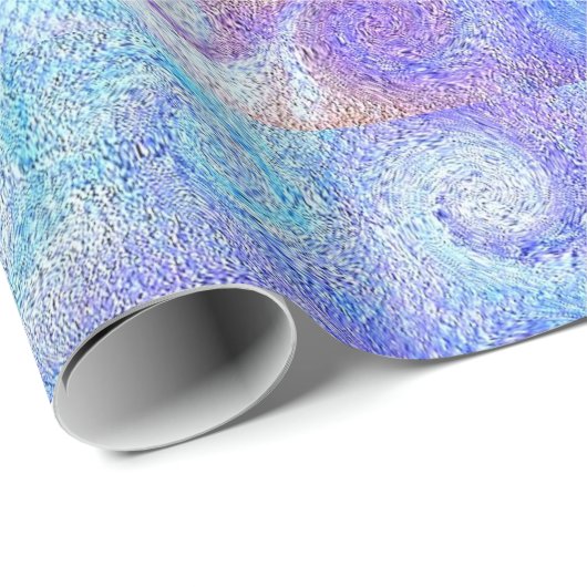 Seeblaue Locken Geschenkpapier (Rolleneckpunkt)