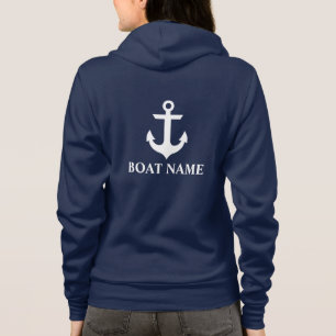 Seeboots-Namen-Anker blaues W Hoodie