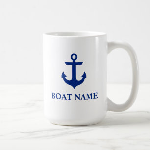 Seeboots-Namen-Anker groß Kaffeetasse