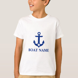 Seeboots-Namen-Anker-Stern-Kinder T-Shirt
