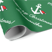 Seebootsanker-WeihnachtsPackpapier Geschenkpapier (Rolleneckpunkt)