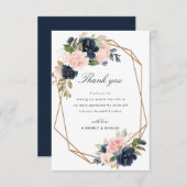 Seebrasse Blütenstrasse geometrische Hochzeit dank Dankeskarte (Vorne/Hinten)