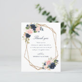 Seebrasse geometrische Rahmen Hochzeit danke Karte (Stehend Vorderseite)