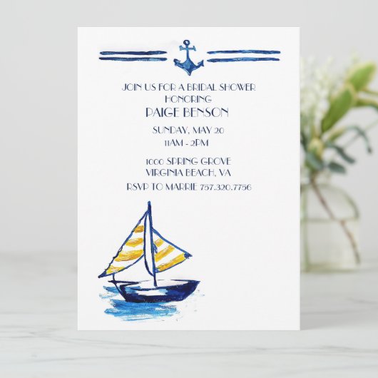 SeeBrautparty-Einladung Einladung (Stehend Vorderseite)