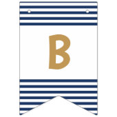 SeeBrautparty-Fahnen-Marine u. Gold Wimpelkette (Zweite Fahne)