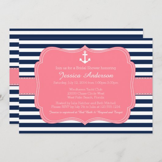 SeeBrautparty-oder Baby-Duschen-Einladung Einladung (Vorne/Hinten)