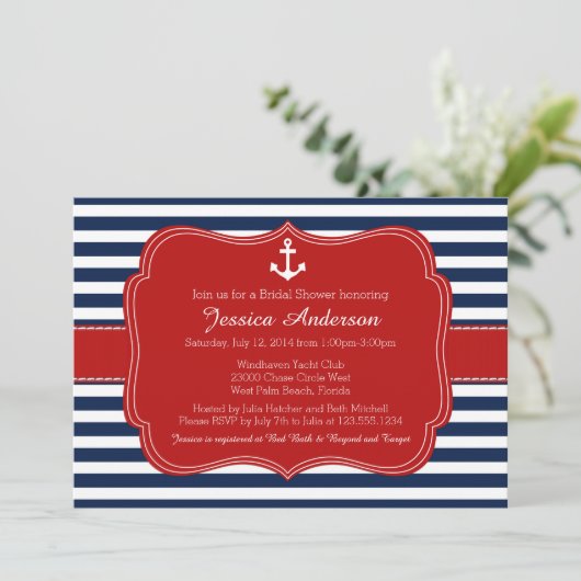 SeeBrautparty-oder Baby-Duschen-Einladung Einladung (Stehend Vorderseite)